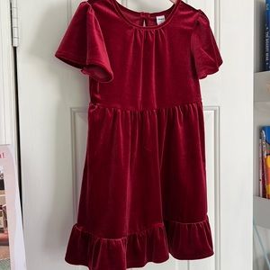 Old Navy Ruby Red Velour Dress 3T
